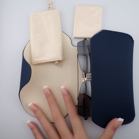 Longines Rimless Mirrored Smoke Navigator Shades, Aviator Pilot Unisex RX 60mm - Picture 12 of 14